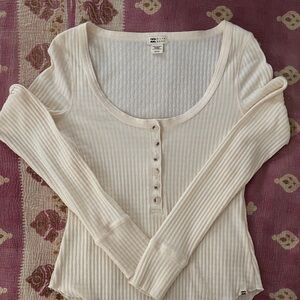 Billabong Ivory Ribbed Long Sleeve Top